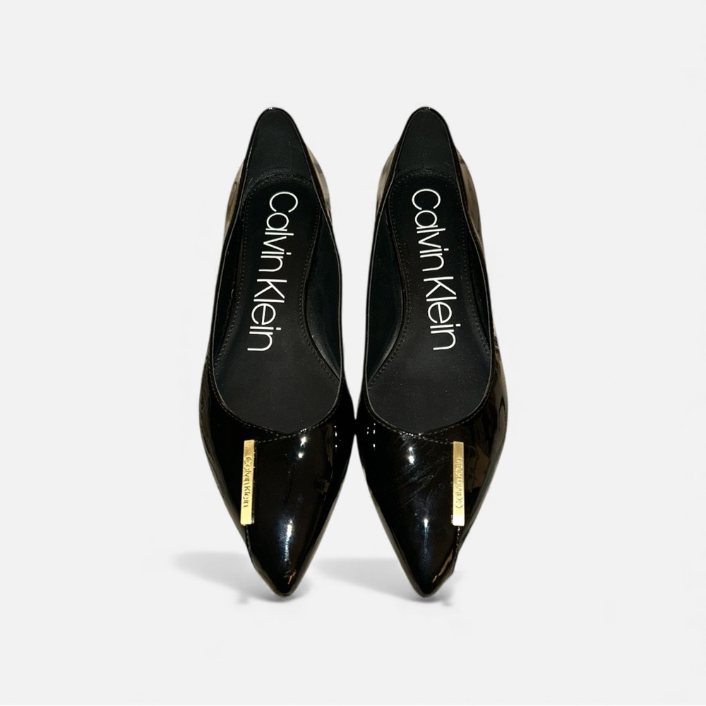 Calvin Klein Arline Black Patent Leather Flats Size 8.5 - Picture 10 of 10